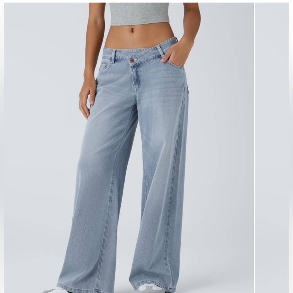 Halara Flex™ Asymmetric Wide-Leg Jeans
